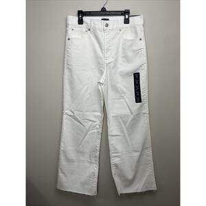 J Crew Factory Wide Leg Cropped Jean All Day Stretch Womens 27 Seashell White